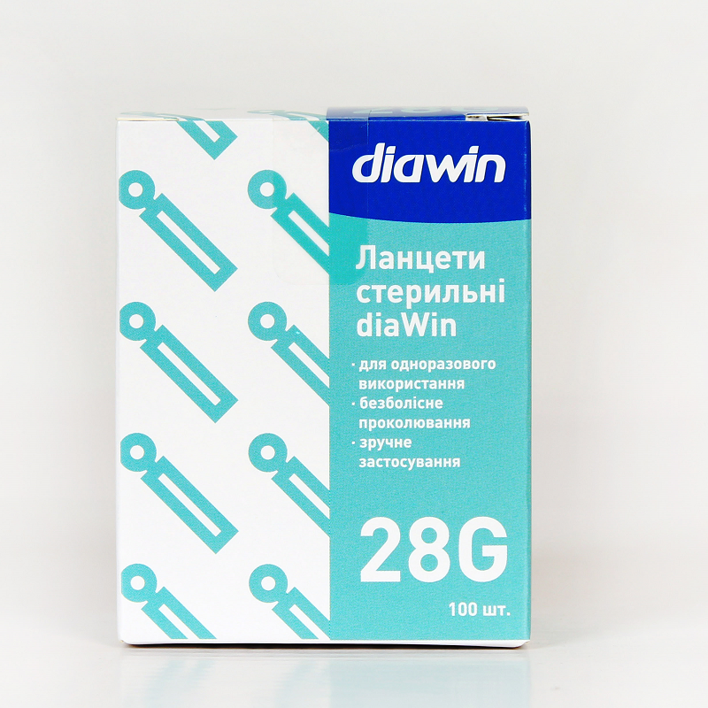 Ланцети стерильні diaWin 28G (100 шт.)